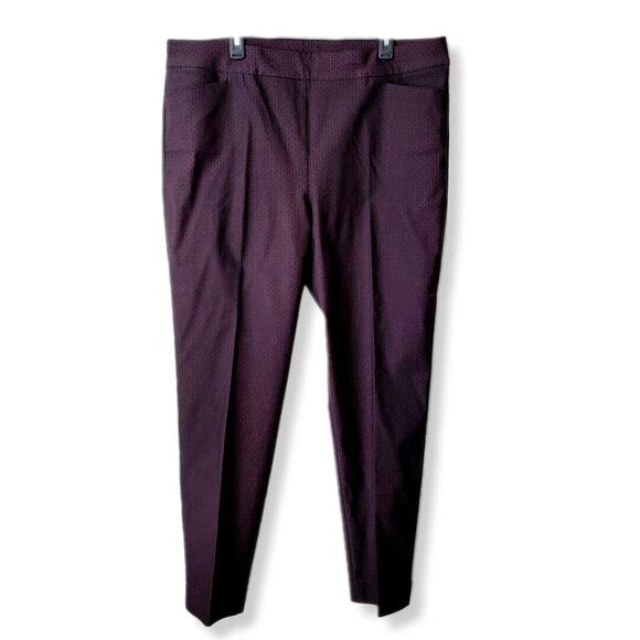 Chicos So Slimming Brigitte Black Print Pull On Ankle Pant Trouser 18 3.5 TALL - Picture 1 of 14